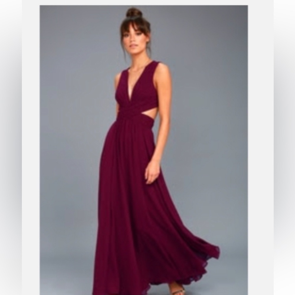 Wine red Lulus cutout maxi dress